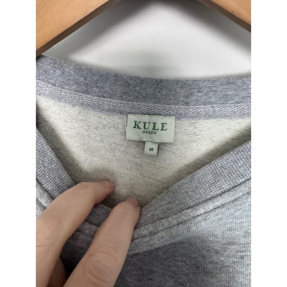 Kule LOVE Sweatshirt Heather Gray Cotton Crewneck Pullover Size M - Picture 3 of 5